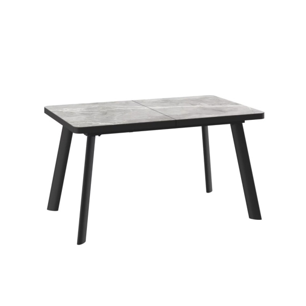 Стол LEON LUX RADIAL-140, раздвижной 140(180)х85, STONE GREY ST CER/ЧЕРНЫЙ